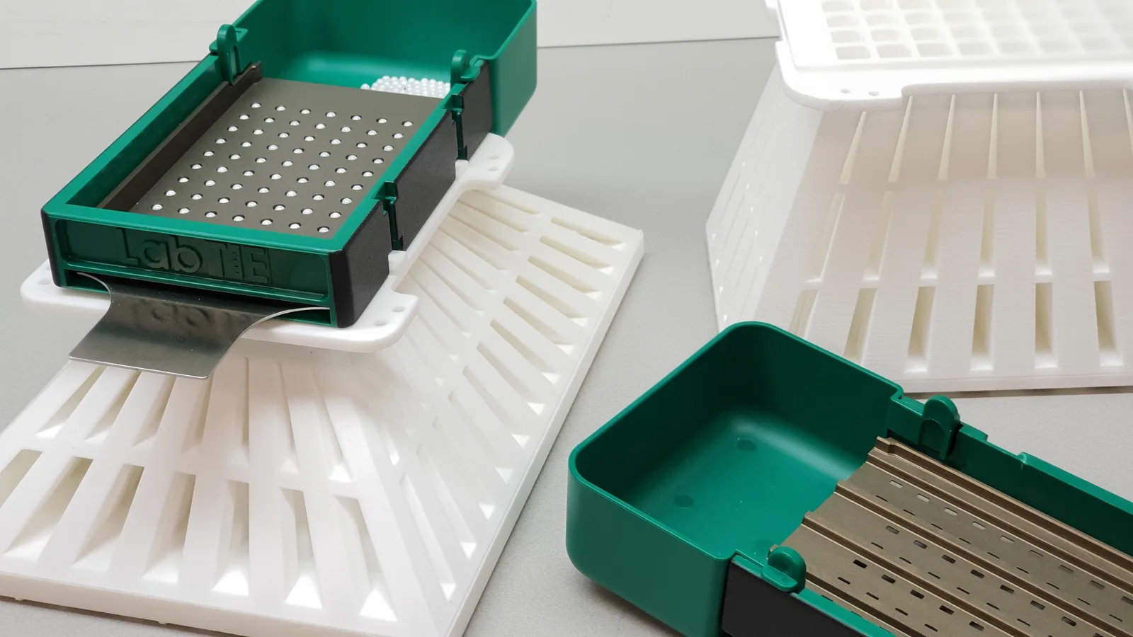Custom LabTIE laboratory dispensers for sample prep, built for non-standard labware