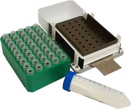 LabTIE 45 tube powder dispenser for screwcap tubes