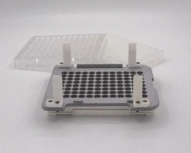 LabTIE 96-well microtiter plate converter for the powder dispenser
