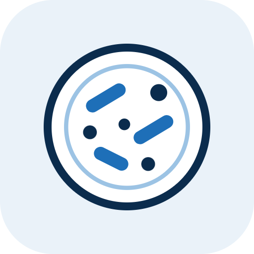 LabTIE bead size guide icon for microbe samples: bacteria, yeast and fungi